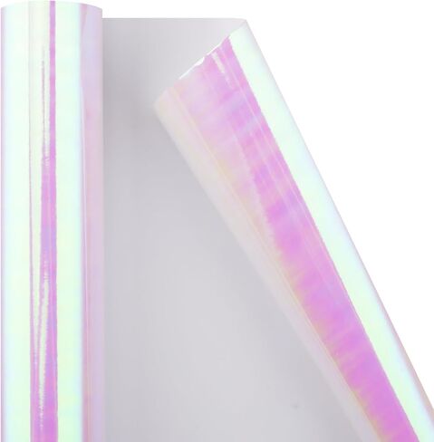 Burymento Holographic Iridescent Shiny Sparkle Metallic Glitter Blue Gift Wrapping Paper for Birthday, Valentines, Mothers day, Graduation, Wedding, Fathers day, Christmas (17 IN x 32.8 FT) in Saudi Arabia
