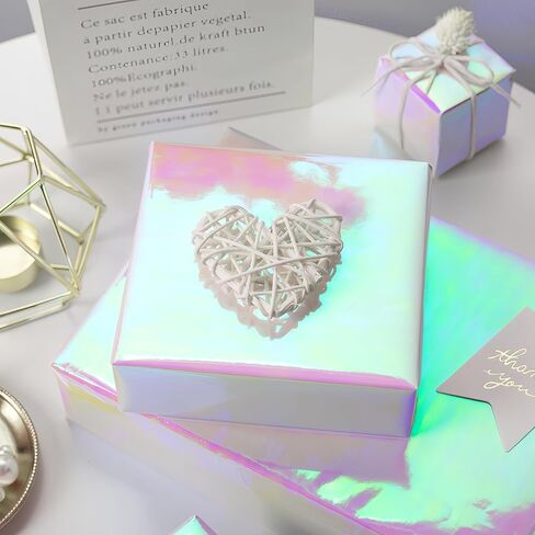 Burymento Holographic Iridescent Shiny Sparkle Metallic Glitter Blue Gift Wrapping Paper for Birthday, Valentines, Mothers day, Graduation, Wedding, Fathers day, Christmas (17 IN x 32.8 FT) in Saudi Arabia