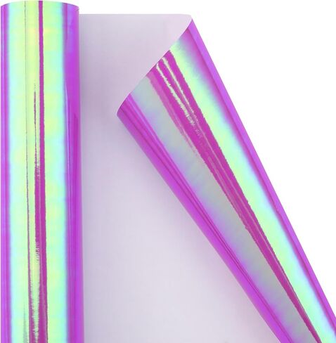 Burymento Holographic Iridescent Shiny Sparkle Metallic Glitter Blue Gift Wrapping Paper for Birthday, Valentines, Mothers day, Graduation, Wedding, Fathers day, Christmas (17 IN x 32.8 FT) in Saudi Arabia