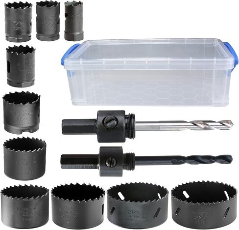1-9/16" to 3-3/8" HSS Bi Metal Hole Saw Kit 6pcs Heavy Duty Hole Saw Bit for Wood Drywall Plastic Aluminum Mild Steel Iron Metal Stainless Steel in Saudi Arabia