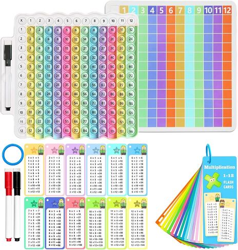 Multiplication Flash Cards + Pop Fidget Multiplication Chart, Times Table Educational Flashcard 3rd Grade, 4th, 5th, 6th Grade in Saudi Arabia