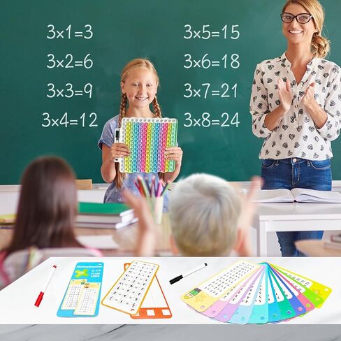 Multiplication Flash Cards + Pop Fidget Multiplication Chart, Times Table Educational Flashcard 3rd Grade, 4th, 5th, 6th Grade in Saudi Arabia