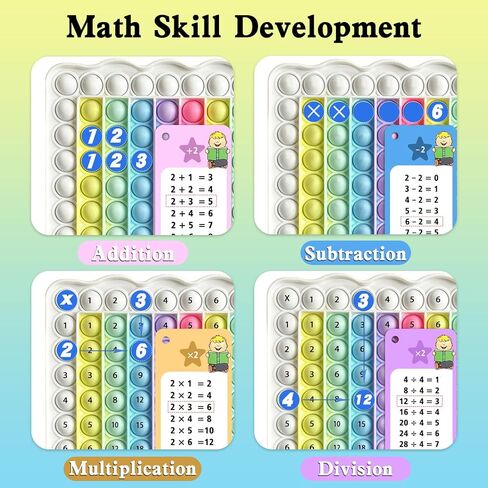 Multiplication Flash Cards + Pop Fidget Multiplication Chart, Times Table Educational Flashcard 3rd Grade, 4th, 5th, 6th Grade in Saudi Arabia