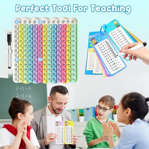Multiplication Flash Cards + Pop Fidget Multiplication Chart, Times Table Educational Flashcard 3rd Grade, 4th, 5th, 6th Grade in Saudi Arabia