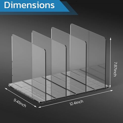 Noleja Purse Organizer for Closet, Clear Shelf Dividers,Adjustable Acrylic Shelf Divider for Clothes Purses Handbag Closet Organizer, Adjustable for Bedroom,Acrylic Bookshelf in Saudi Arabia