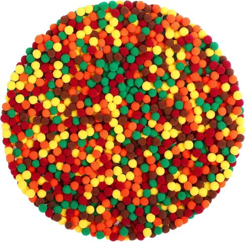 Tegeme 2000 Pieces Thanksgiving Pom Poms 1 cm Orange Brown Fall Pompoms and Fuzzy Balls for Arts Crafts Making DIY Autumn Thanksgiving Party Decorations Supplies(Orange Series) in Saudi Arabia