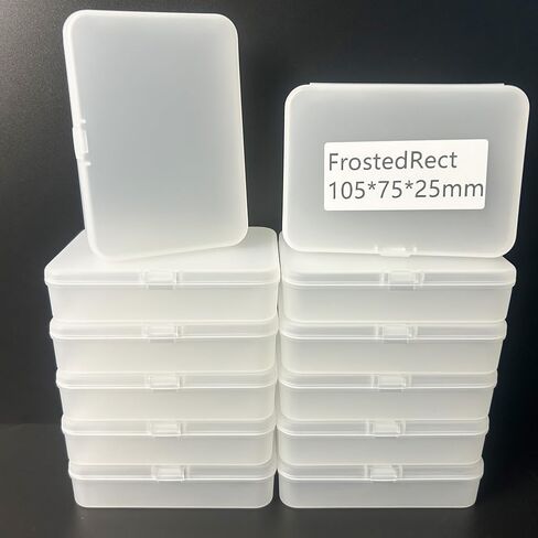 Small Bead Organizers, 12 Pieces Frosted Plastic Storage Cases Mini Clear Bead Storage Containers Transparent Boxes with Hinged Lid in Saudi Arabia