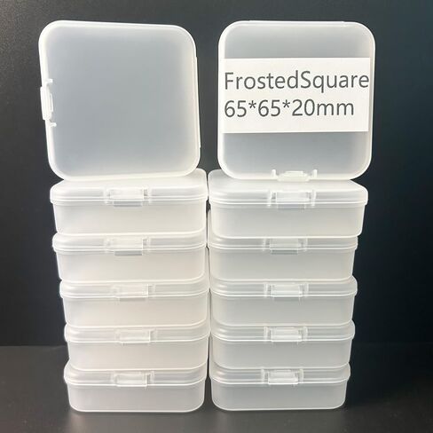 Small Bead Organizers, 12 Pieces Frosted Plastic Storage Cases Mini Clear Bead Storage Containers Transparent Boxes with Hinged Lid in Saudi Arabia