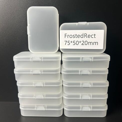 Small Bead Organizers, 12 Pieces Frosted Plastic Storage Cases Mini Clear Bead Storage Containers Transparent Boxes with Hinged Lid in Saudi Arabia