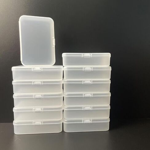 Small Bead Organizers, 12 Pieces Frosted Plastic Storage Cases Mini Clear Bead Storage Containers Transparent Boxes with Hinged Lid in Saudi Arabia