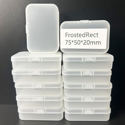 Small Bead Organizers, 12 Pieces Frosted Plastic Storage Cases Mini Clear Bead Storage Containers Transparent Boxes with Hinged Lid in Saudi Arabia