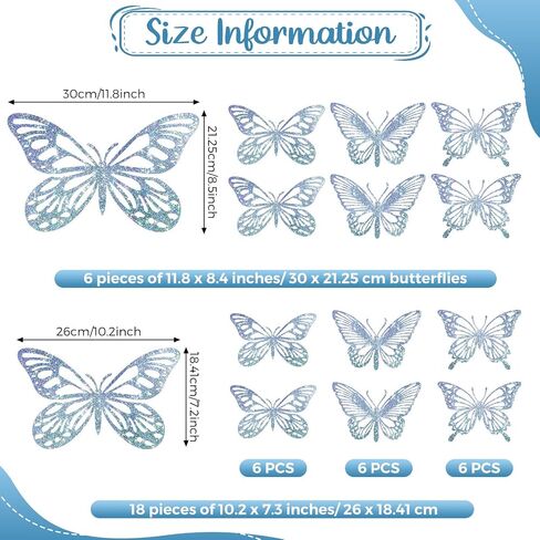 Yeaqee 24 Pcs Large Butterfly Party Decoration 3D Butterflies Wall Decor Set 2 Sizes 3 Styles Large Stickers for Birthday Baby Shower Nursery Bedroom Wedding Decor Cutouts (Gold) in Saudi Arabia