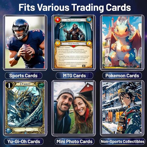 200 Top Loads for Trading Cards – Hard Plastic Holders & Penny Sleeves, 3" x 4" Acid-Free Protectors for Sports and Collectible Cards – Durable, Clear Storage & Display Sleeves in Saudi Arabia
