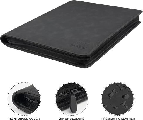 Toploader Binder with 9-Pocket Pages, Holds 288 "3×4" Rigid Toploader Hard Cases, Card Holder for Collectible Cards or Sports Cards, Durable Sleeves for Storage & Display (Gray) in Kuwait