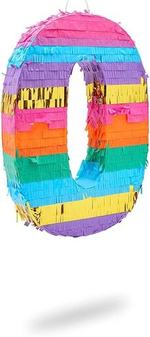 BLUE PANDA Number 4 Pinata - Vibrant Rainbow 4th Birthday Party Decorations | Multicolored Tissue Paper Fiesta Party Supplies | Large 12 x 17 x 3 Inches in Kuwait