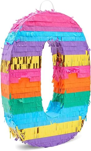 BLUE PANDA Number 4 Pinata - Vibrant Rainbow 4th Birthday Party Decorations | Multicolored Tissue Paper Fiesta Party Supplies | Large 12 x 17 x 3 Inches in Kuwait