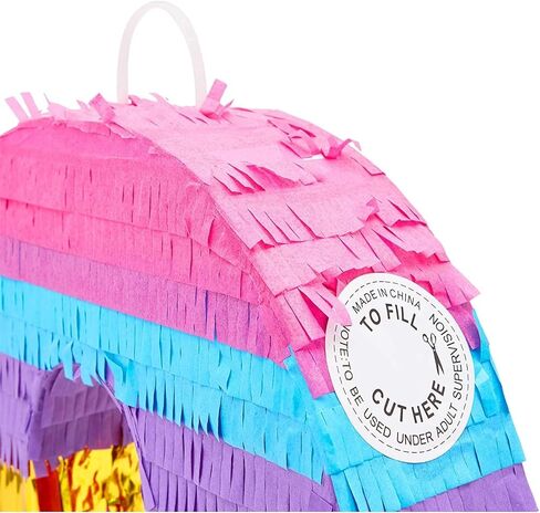 BLUE PANDA Number 4 Pinata - Vibrant Rainbow 4th Birthday Party Decorations | Multicolored Tissue Paper Fiesta Party Supplies | Large 12 x 17 x 3 Inches in Kuwait