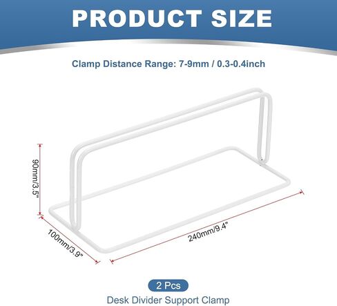 PATIKIL Baffle Desk Divider Clamp, 2 Pcs Punch-Free Base Desk Shield Clamp Desk Divider Partition Clamp Privacy Panel Bracket Holder for DEST Partition Support Office, Silver in Saudi Arabia