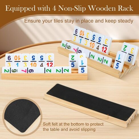 2-6 Players Mexican Train Dominoes Set with 6 Wooden Racks, 91 Tiles, Portable Case, Double 12 Dominos Set for Adults, Family Board Games for Adults, Valentines Day Gifts for Him Her Men Women Mom Dad in Saudi Arabia
