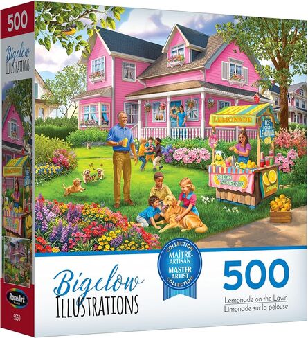 RoseArt - Bigelow Illustrations - Harvest at The Cabin 500 Piece Jigsaw Puzzle - Autumn Scene Puzzle for Adults in Saudi Arabia