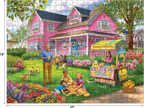 RoseArt - Bigelow Illustrations - Harvest at The Cabin 500 Piece Jigsaw Puzzle - Autumn Scene Puzzle for Adults in Saudi Arabia