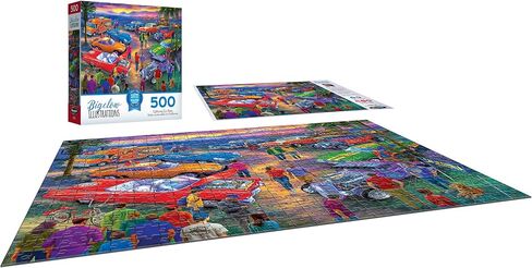 RoseArt - Bigelow Illustrations - Harvest at The Cabin 500 Piece Jigsaw Puzzle - Autumn Scene Puzzle for Adults in Saudi Arabia