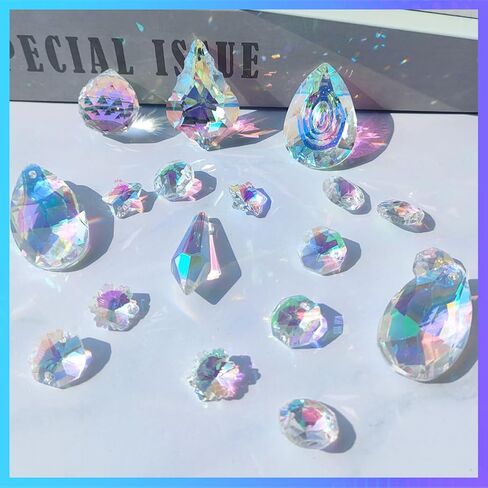 HYBEADS 200 Pcs DIY Suncatcher Making Kits for Adults Crystal Sun Catchers Crafts with Hooks Chains Pendants Rainbow Maker for Window Hanging Prism Indoor Outdoor Garden Xmas Wedding Party Decor in Saudi Arabia