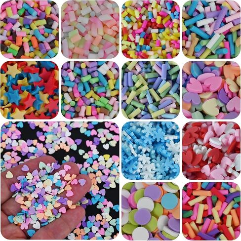 LIKETURE Fake Sprinkles 180G Non-edible Polymer Clay Sprinkles Fake Candy Sprinkles Slime Sprinkles Faux Sprinkles for Resin Slime Add Ins Plastic Sprinkle Nail Art Shaker Card Filler (Multicolor) in Kuwait