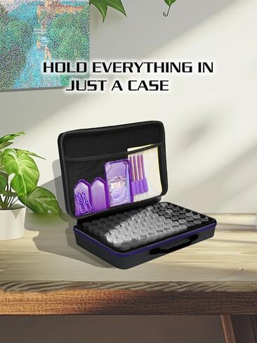 Waykape 70 Slots Diamond Painting Scoring Box ، أدوات وملحقات فنية من الماس ، حاوية تخزين محلية ، محمولة ، حاوية تخزين مريحة ، فائقة Black Black Matte in Kuwait