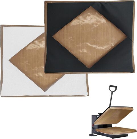 Heat Press Platen Wrap Cover, Upgraded Version, Non-Stick Heat Resistant Teflon Protector for Protecting Sublimation Heat Pressing Machine Plate from Residue, Inks, Adhesives (2Pack 15x15 inch) in Kuwait