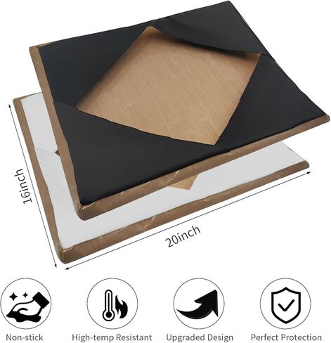 Heat Press Platen Wrap Cover, Upgraded Version, Non-Stick Heat Resistant Teflon Protector for Protecting Sublimation Heat Pressing Machine Plate from Residue, Inks, Adhesives (2Pack 15x15 inch) in Kuwait