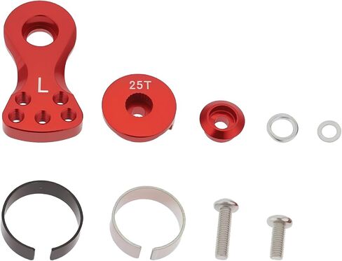 1 Set 25T 5 Holes Servo Saver Horn Arm Aluminium with Screws Nut Compatible with 1/10 1/8 RC Car Compatible with Arrma Karton 6S (Red) in Saudi Arabia