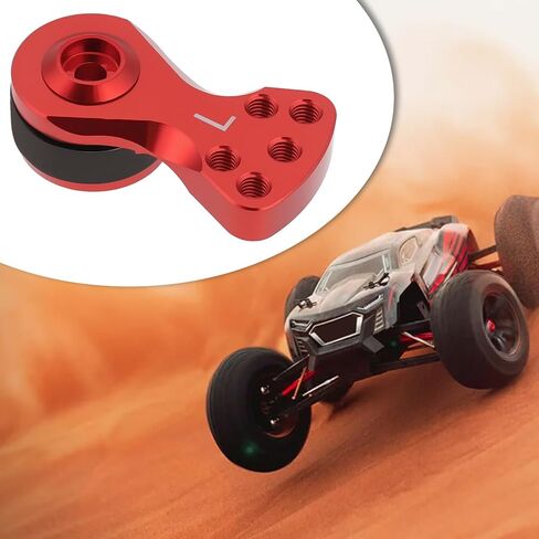 1 Set 25T 5 Holes Servo Saver Horn Arm Aluminium with Screws Nut Compatible with 1/10 1/8 RC Car Compatible with Arrma Karton 6S (Red) in Saudi Arabia