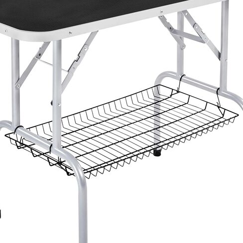Yaheetech 46'' Pet Grooming Table for Large Dogs Adjustable Height Portable Trimming Table Drying Table w/Arm/Noose/Mesh Tray Maximum Capacity Up to 265Lb, Black in Saudi Arabia