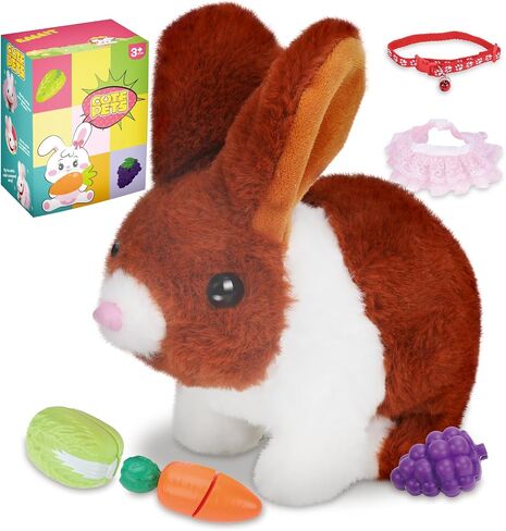 Bunny Bunny Interactive Bunny محشو - قفز الأرنب بالأصوات ، الأذنين المنقولة ، وتنورة رائعة للأطفال 3+. in Saudi Arabia