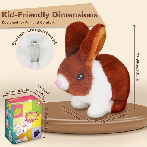 Bunny Bunny Interactive Bunny محشو - قفز الأرنب بالأصوات ، الأذنين المنقولة ، وتنورة رائعة للأطفال 3+. in Saudi Arabia