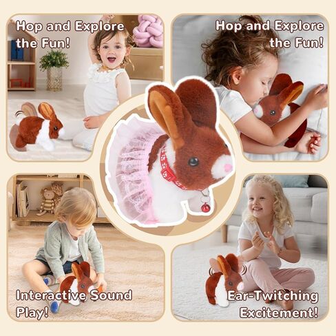 Bunny Bunny Interactive Bunny محشو - قفز الأرنب بالأصوات ، الأذنين المنقولة ، وتنورة رائعة للأطفال 3+. in Saudi Arabia