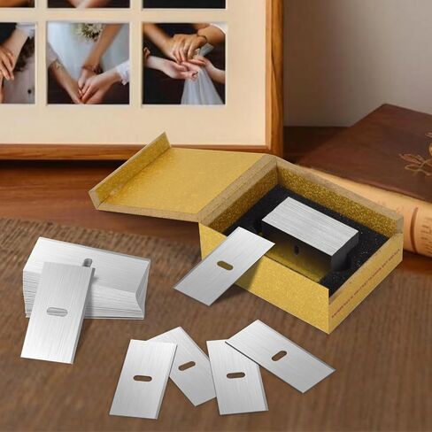 100 Pcs Replacement Mat Cutter Blades Stainless Steel Mat Cutters for Picture Frames with Storage Box Durable Precision Cutting Blades for Professional Arts and Crafts Projects (100 PCS) in Saudi Arabia