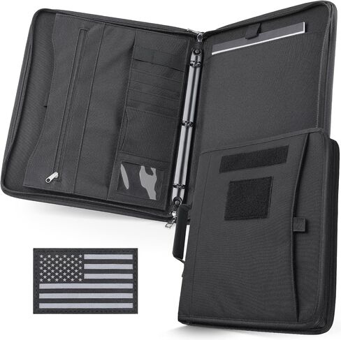محفظة دفاتر تكتيكية محفظة بادوفوفيو رنين مع Zipper Army Military Bookner يحتوي على 25 ورقة ورقة A4 و Binder 3 حلقة القابلة للانفصال حقيبة المقبض متعددة التخزينات القابلة للفصل للعمل الخارجي in Saudi Arabia