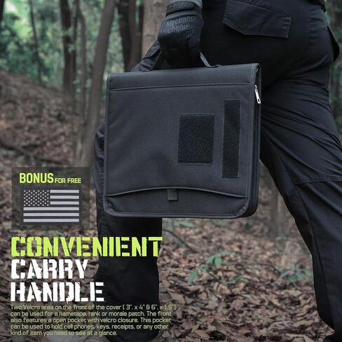 محفظة دفاتر تكتيكية محفظة بادوفوفيو رنين مع Zipper Army Military Bookner يحتوي على 25 ورقة ورقة A4 و Binder 3 حلقة القابلة للانفصال حقيبة المقبض متعددة التخزينات القابلة للفصل للعمل الخارجي in Saudi Arabia