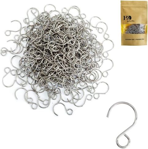 300pcs Crystal Beads S Shape Hooks DIY for Arts & Crafts, Chandelier Suncatchers,Homemade Jewelry Making Crystal Lamps, Crystal Curtain, Crystal Garland(Silver) in Kuwait