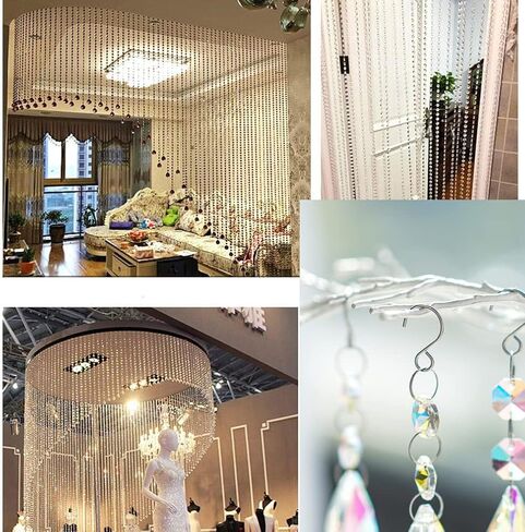 300pcs Crystal Beads S Shape Hooks DIY for Arts & Crafts, Chandelier Suncatchers,Homemade Jewelry Making Crystal Lamps, Crystal Curtain, Crystal Garland(Silver) in Kuwait