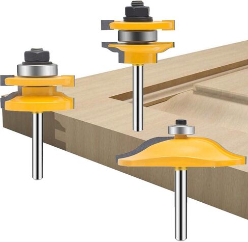 TAIWAIN 1/4-Inch Shank 5 Bit Bull Nose Router Bit,Half Round Bearing Milling Cutter Bits,1/8 inches 3/16 inches 1/4 inches 5/16 inches 3/8 inches Carbide Tipped Round Edge Cutting Ball Blade,15*8*6cm in Saudi Arabia