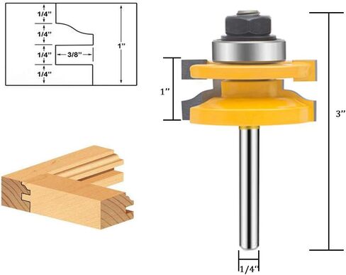 TAIWAIN 1/4-Inch Shank 5 Bit Bull Nose Router Bit,Half Round Bearing Milling Cutter Bits,1/8 inches 3/16 inches 1/4 inches 5/16 inches 3/8 inches Carbide Tipped Round Edge Cutting Ball Blade,15*8*6cm in Saudi Arabia