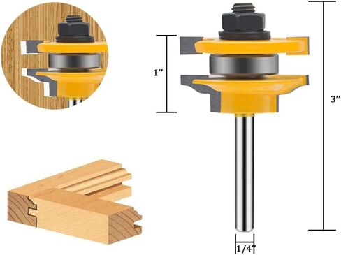 TAIWAIN 1/4-Inch Shank 5 Bit Bull Nose Router Bit,Half Round Bearing Milling Cutter Bits,1/8 inches 3/16 inches 1/4 inches 5/16 inches 3/8 inches Carbide Tipped Round Edge Cutting Ball Blade,15*8*6cm in Saudi Arabia