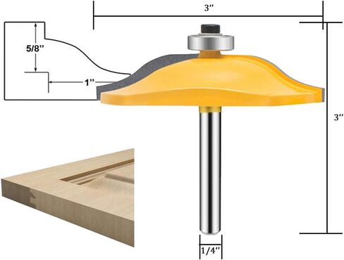 TAIWAIN 1/4-Inch Shank 5 Bit Bull Nose Router Bit,Half Round Bearing Milling Cutter Bits,1/8 inches 3/16 inches 1/4 inches 5/16 inches 3/8 inches Carbide Tipped Round Edge Cutting Ball Blade,15*8*6cm in Saudi Arabia