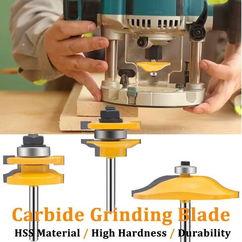 TAIWAIN 1/4-Inch Shank 5 Bit Bull Nose Router Bit,Half Round Bearing Milling Cutter Bits,1/8 inches 3/16 inches 1/4 inches 5/16 inches 3/8 inches Carbide Tipped Round Edge Cutting Ball Blade,15*8*6cm in Saudi Arabia
