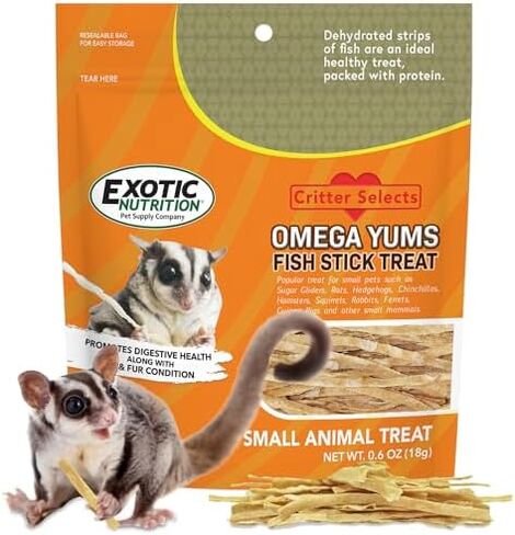 التغذية الغريبة Omega Yums Fish Stick Treat for Sugar Gliders | كلها طبيعية ومصنوعة من الأسماك الحقيقية (1) in Kuwait