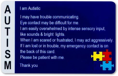 Autism Awareness Write-On Alert Cards – Emergency Contact ID Cards, 3 Pack with Puzzle and Infinity Designs in Saudi Arabia