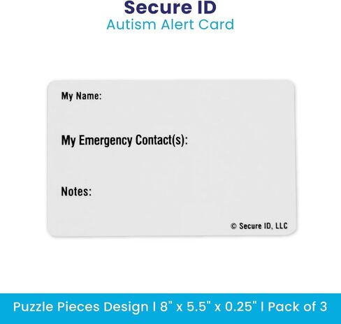 Autism Awareness Write-On Alert Cards – Emergency Contact ID Cards, 3 Pack with Puzzle and Infinity Designs in Saudi Arabia
